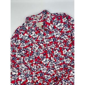 J. Crew Slim Secret Wash Cotton Shirt Long Sleeve Floral Red Menswear